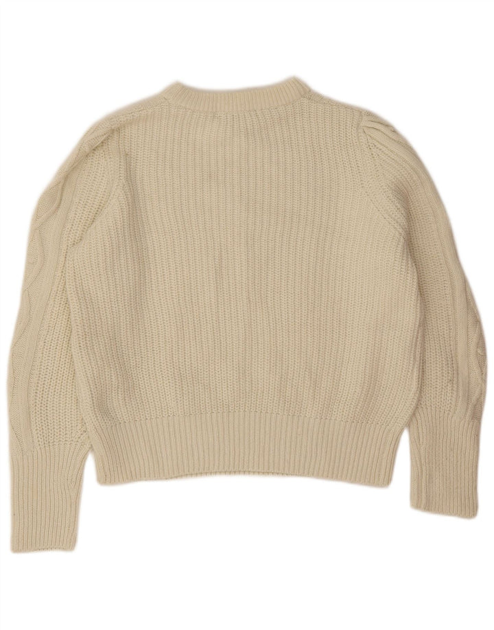 Marks & Spencer Damen-Pullover mit U-Boot-Ausschnitt, Gr. 40, Beige, Polyester