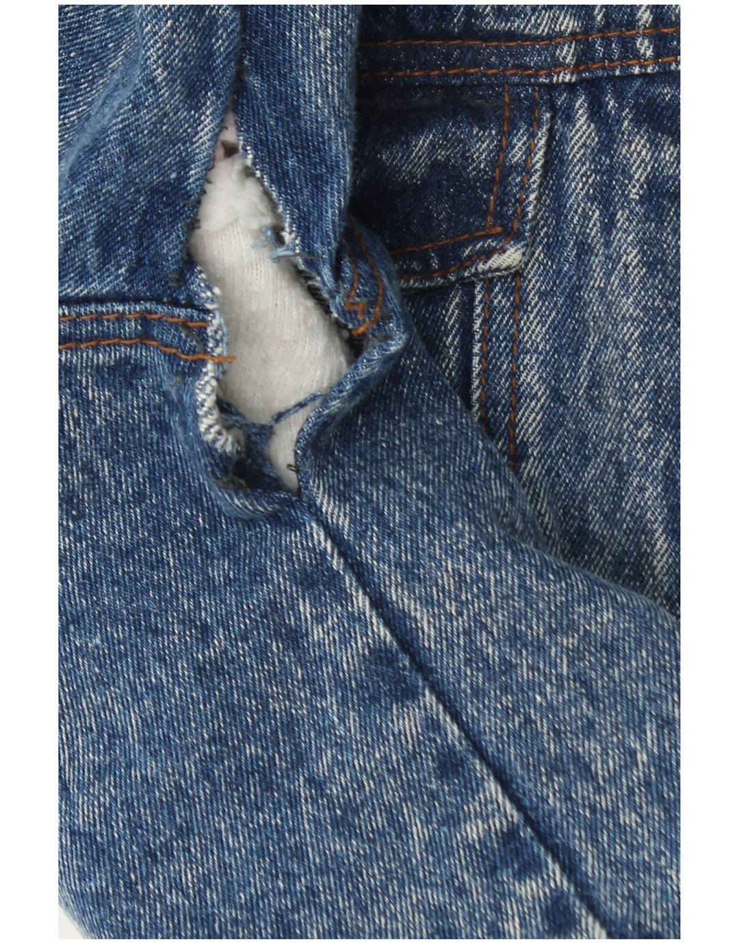 Vintage Herren Sherpa Jeansjacke IT 48 Mittelblaue Baumwolle