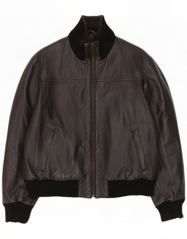 Vintage Herren Lederjacke UK 40 Large Schwarz