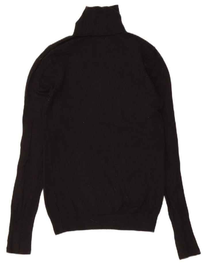 Zara Damen-Pullover mit Rollkragen, Gr. 8, Größe S, schwarze Viskose