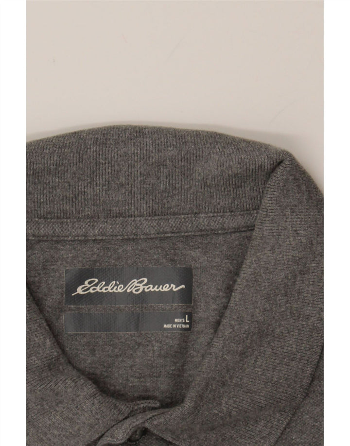 EDDIE BAUER Mens Polo Shirt Large Grey Cotton Vintage Eddie Bauer and Second-Hand Eddie Bauer from Messina Hembry 