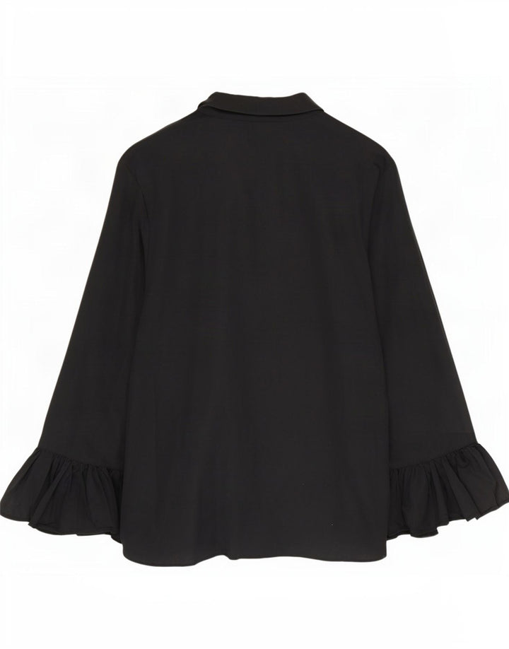 Marks & Spencer Damen Hemdbluse UK 24 4XL Schwarze Baumwolle