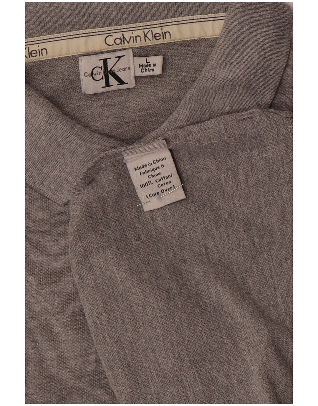 Calvin Klein Herren-Poloshirt, große graue Baumwolle