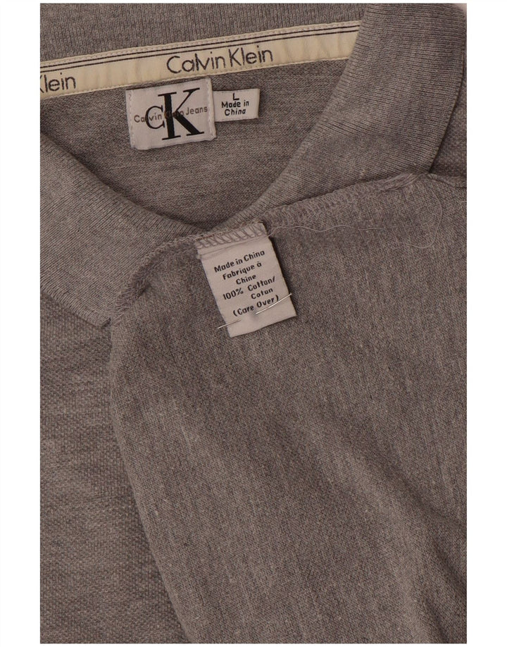 Calvin Klein Herren-Poloshirt, große graue Baumwolle
