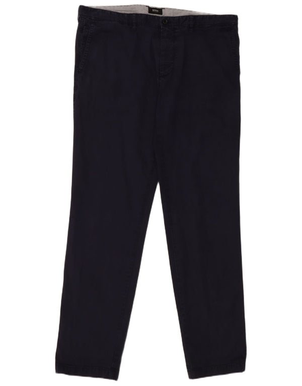 Hugo Boss Herren gerade Chinohose W38 L33 Marineblau