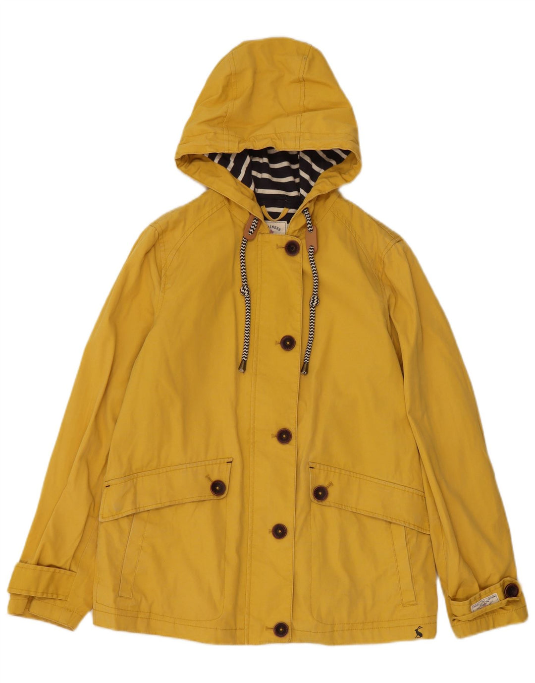 JOULES Damen-Regenjacke mit Kapuze, UK 8, Größe S, Gelb, Baumwolle