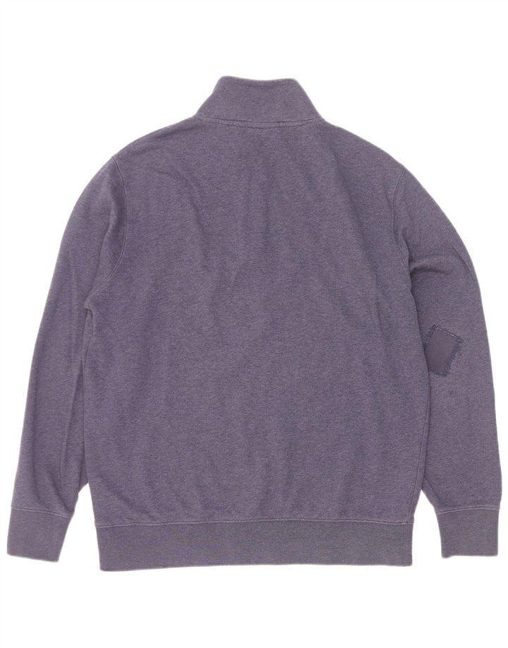 Gant Herren-Sweatshirt mit Reißverschluss am Hals, mittlere marineblaue Baumwolle