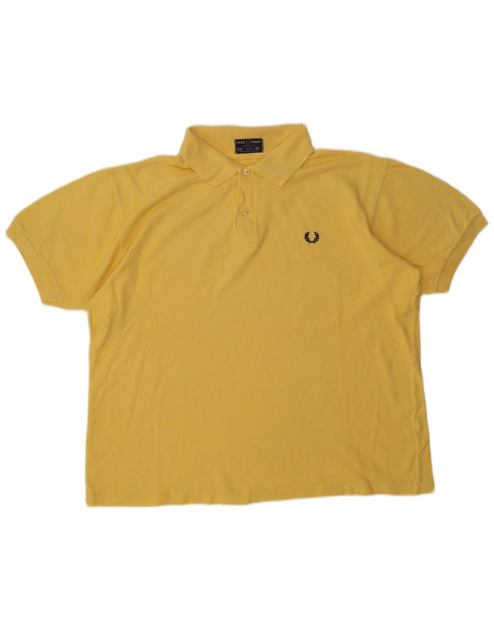 Fred Perry Herren-Poloshirt, groß, gelbe Baumwolle