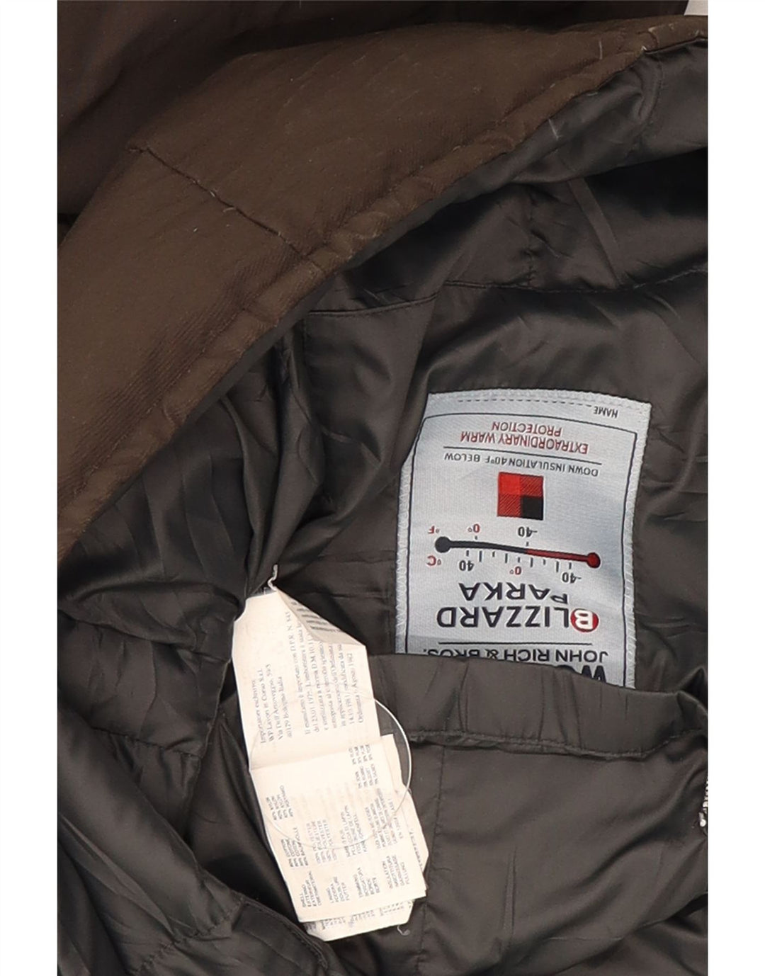 Woolrich Wattierter Damenmantel mit Kapuze, UK 12, mittlere Khaki-Baumwolle