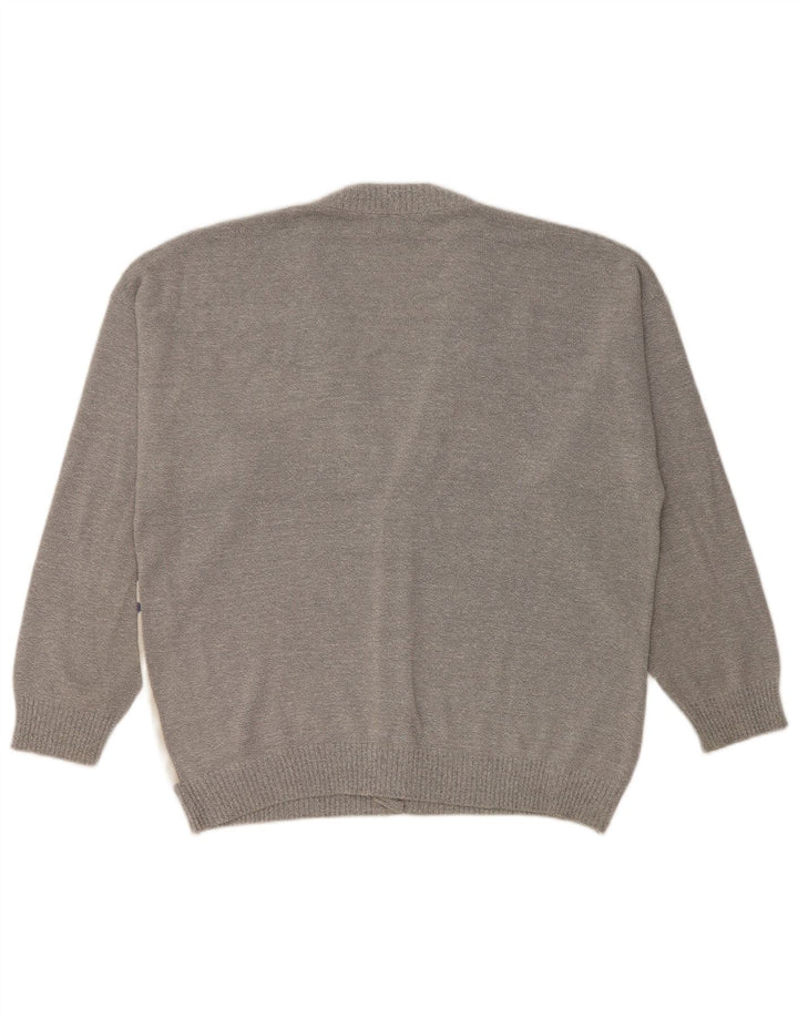 JAC Herren-Cardigan-Pullover IT 52, große graue Colourblock-Baumwolle