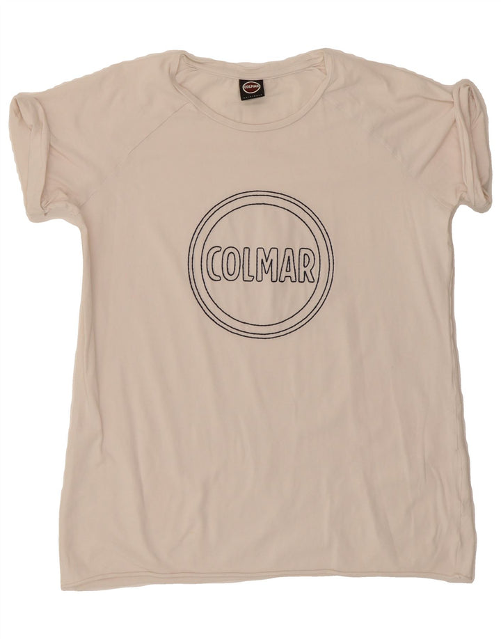 COLMAR Womens Graphic T-Shirt Top UK 16 Large White Vintage Colmar and Second-Hand Colmar from Messina Hembry 