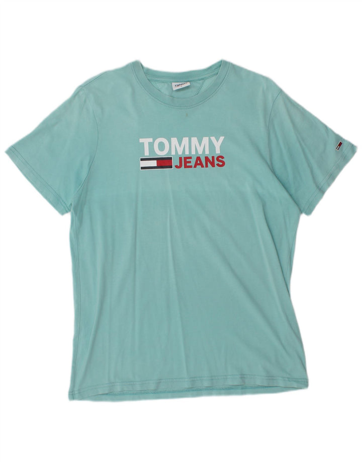 Tommy Hilfiger Herren-T-Shirt mit Grafik, Größe S, Blau, Baumwolle