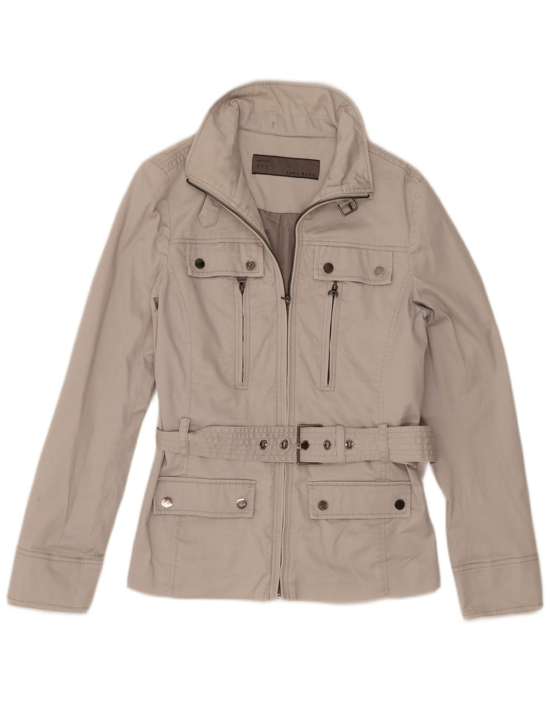 Zara Damen Utility-Jacke UK 14 Large Beige