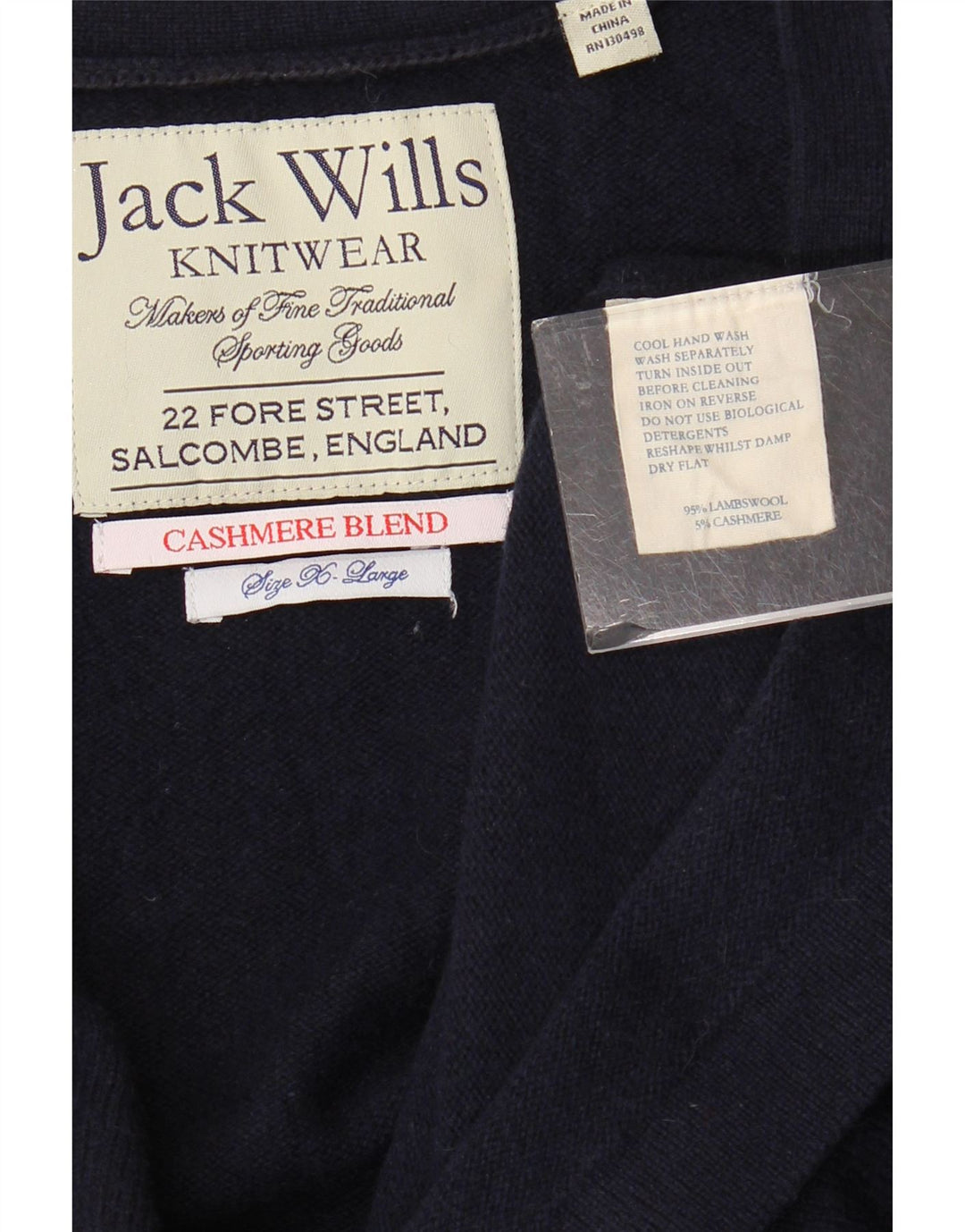 JACK WILLS Damen Strickjacke UK 18 XL Marineblaue Lammwolle