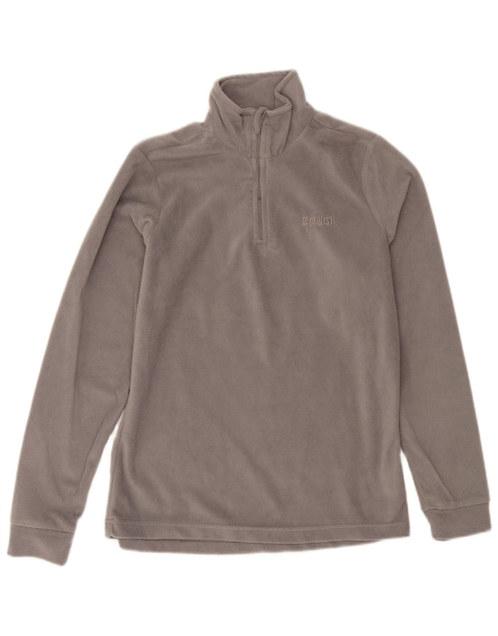 Brugi Damen-Fleecepullover mit Reißverschluss am Hals, UK 14, mittelgrau, Polyester
