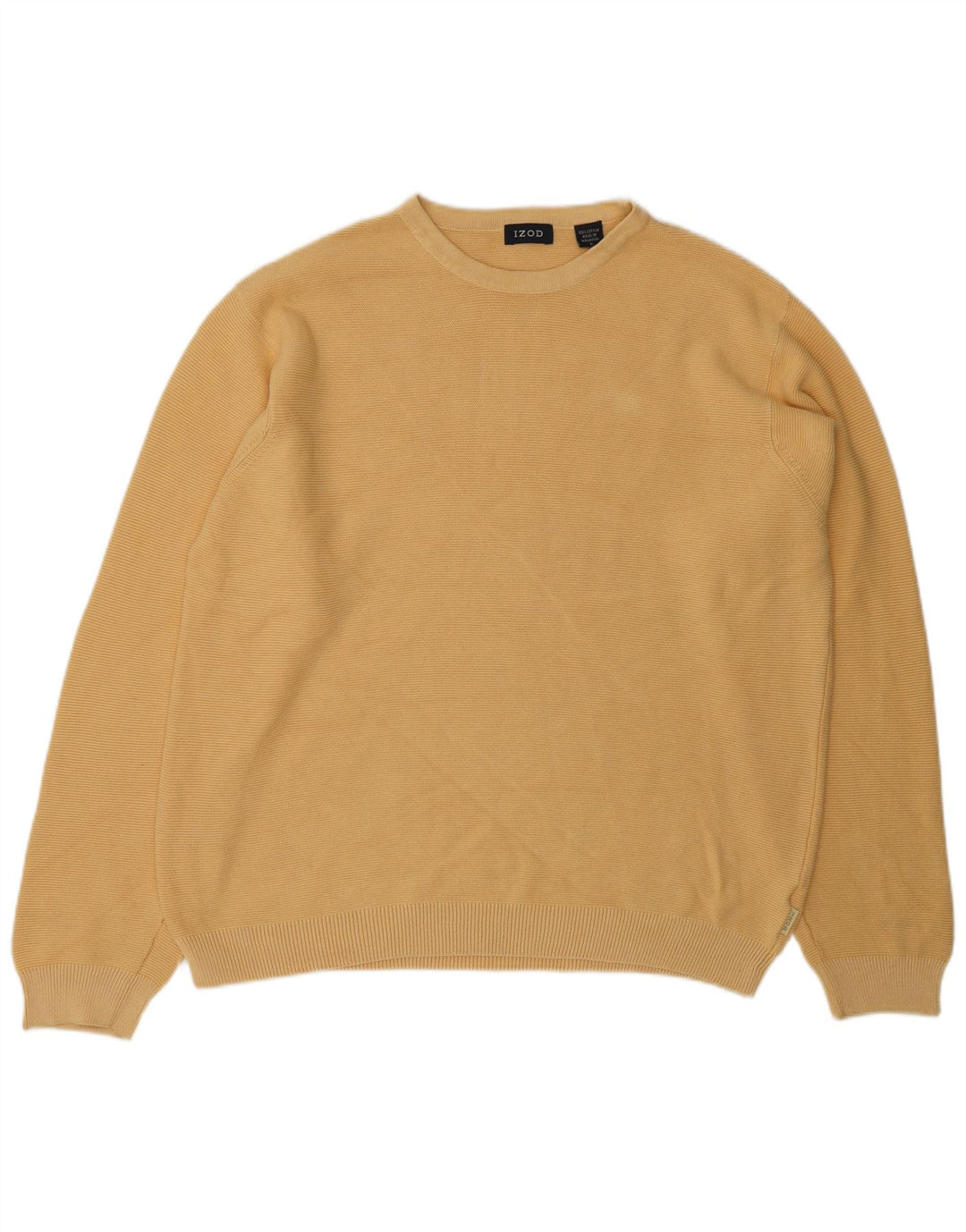IZOD Herren-Pullover mit Rundhalsausschnitt, groß, gelbe Baumwolle