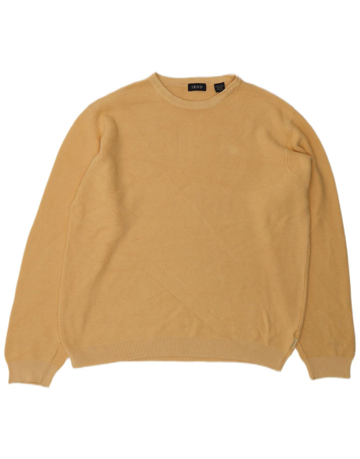 IZOD Herren-Pullover mit Rundhalsausschnitt, groß, gelbe Baumwolle