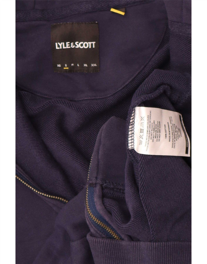 Lyle & Scott Herren-Kapuzenpullover mit Reißverschluss, Größe S, marineblaue Baumwolle