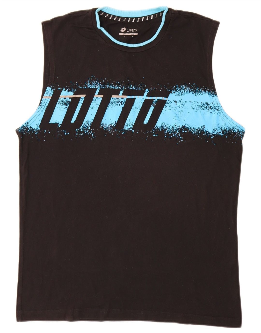 Lotto Herren Grafik-Weste-Top aus mittelschwarzer Baumwolle