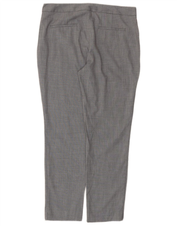 Zara Slim-Anzughose für Damen, EU 40, mittelgroß, W30, L27, graues Chevron-Polyester