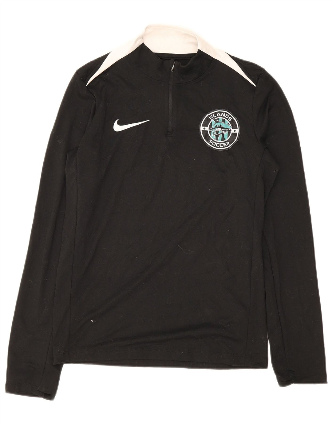 Nike Herren-Trainingsanzugoberteil mit grafischem Reißverschluss und Rundhalsausschnitt, Größe S, Schwarz, Farbblock