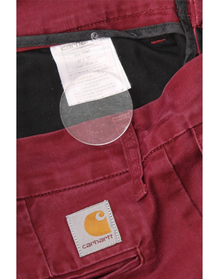 CARHARTT Slim Chino-Hose für Damen, W31, L30, Burgunderrot, Baumwolle