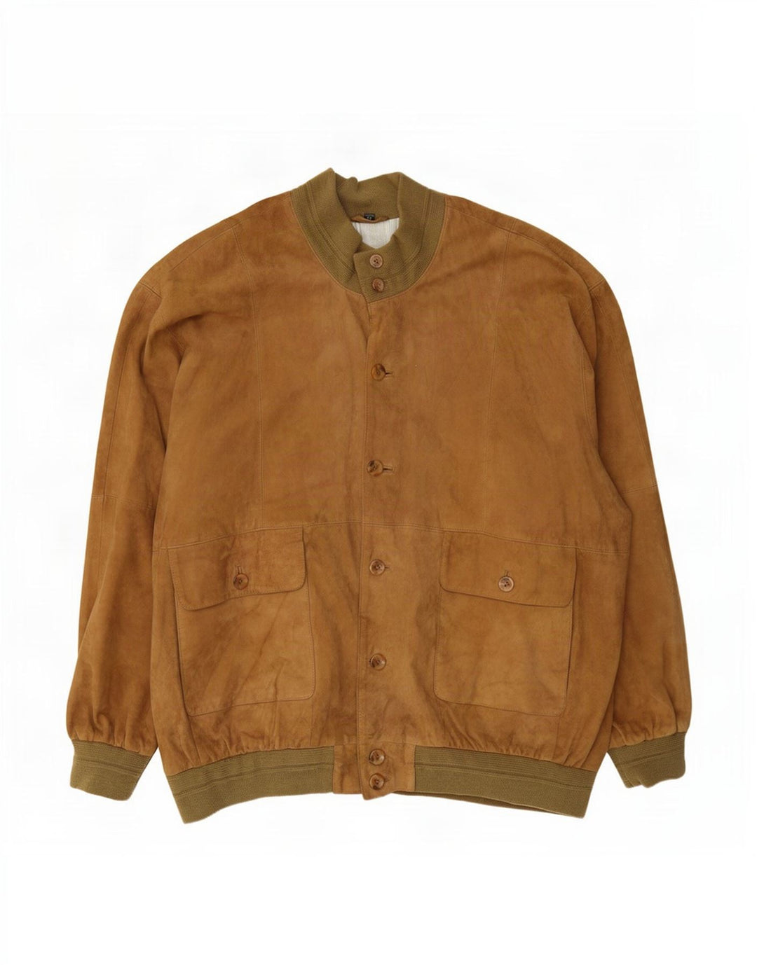 Barisal Herren Wildleder Bomberjacke IT 58 4XL Beige Leder