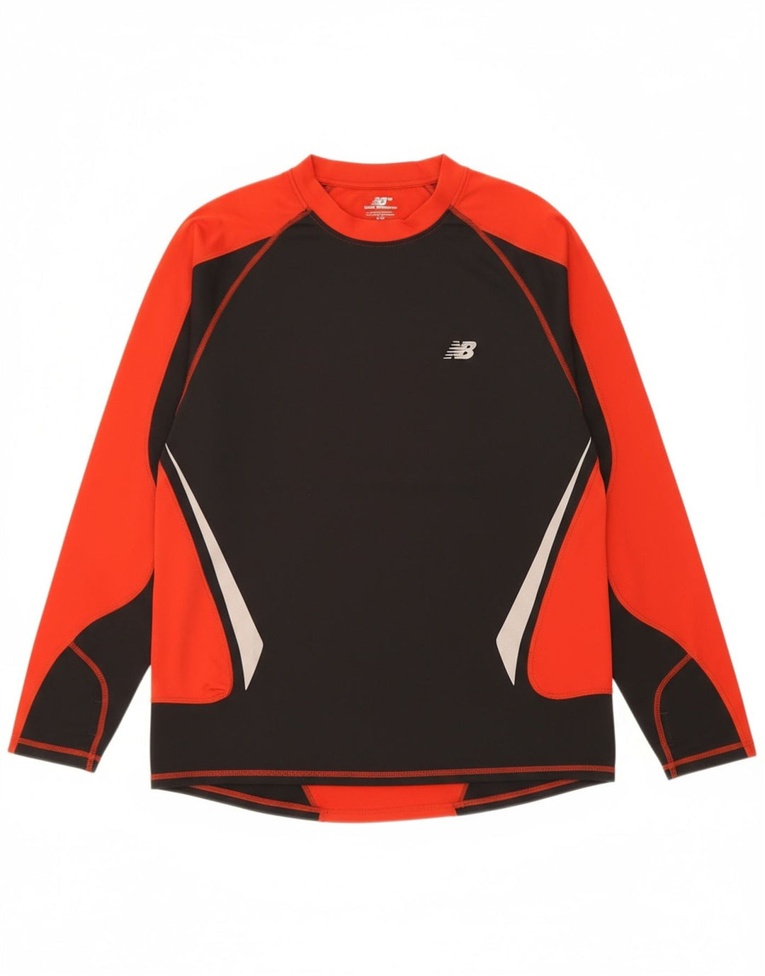 NEW BALANCE Mens Top Long Sleeve Medium Black Colourblock Polyester