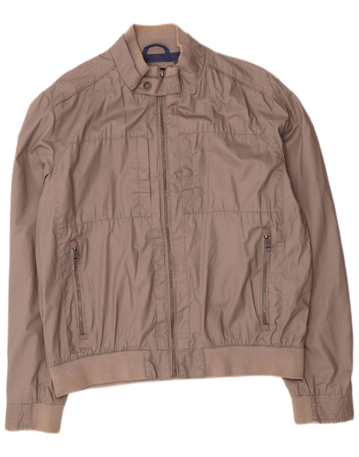 Marks & Spencer Herren Bomberjacke UK 41/43 Large Grau Polyester