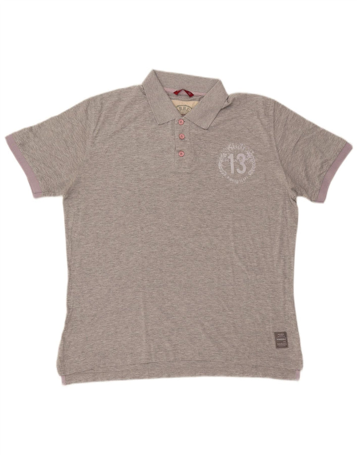 Carrera Herren-Poloshirt mit Grafik, XL, grau meliert, Baumwolle