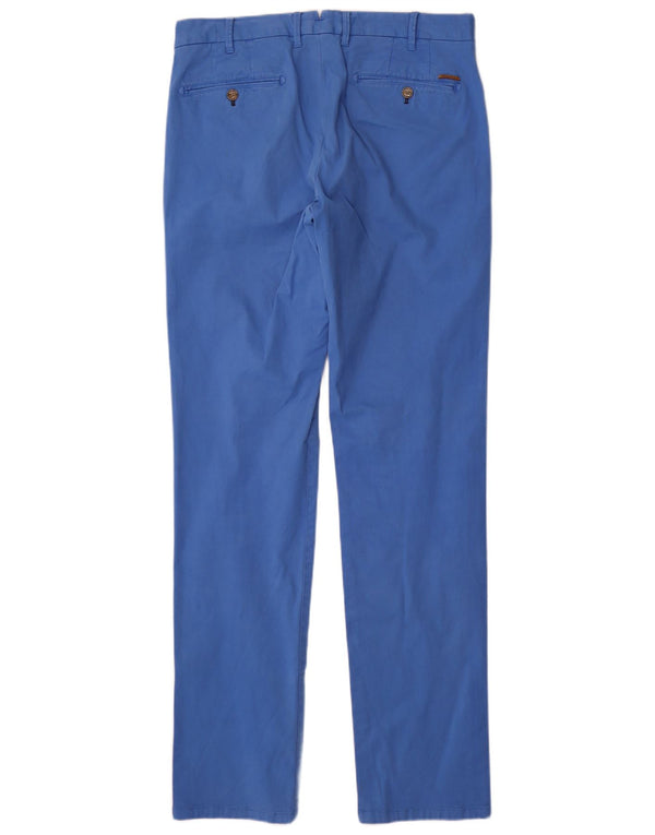 Massimo Dutti Herren Slim Anzughose EU 42 Large W32 L34 Blaue Baumwolle