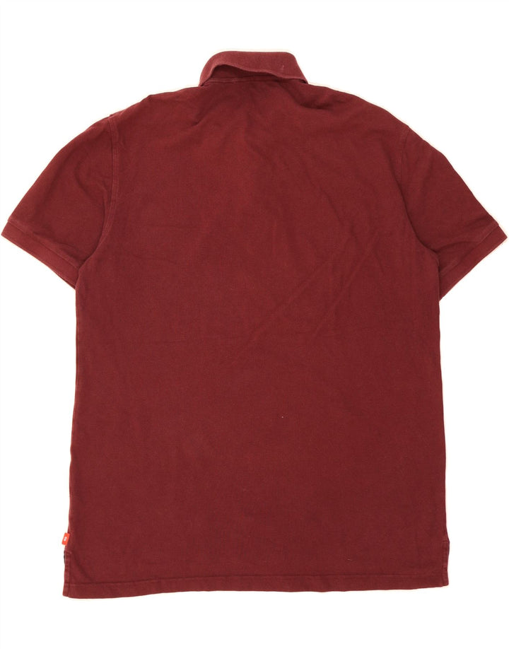 IZOD Mens Polo Shirt Large Burgundy Cotton Vintage Izod and Second-Hand Izod from Messina Hembry 
