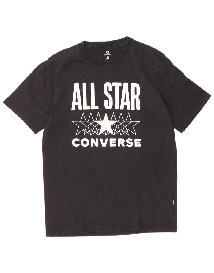 Converse Herren-T-Shirt mit Grafik, Größe S, schwarze Baumwolle