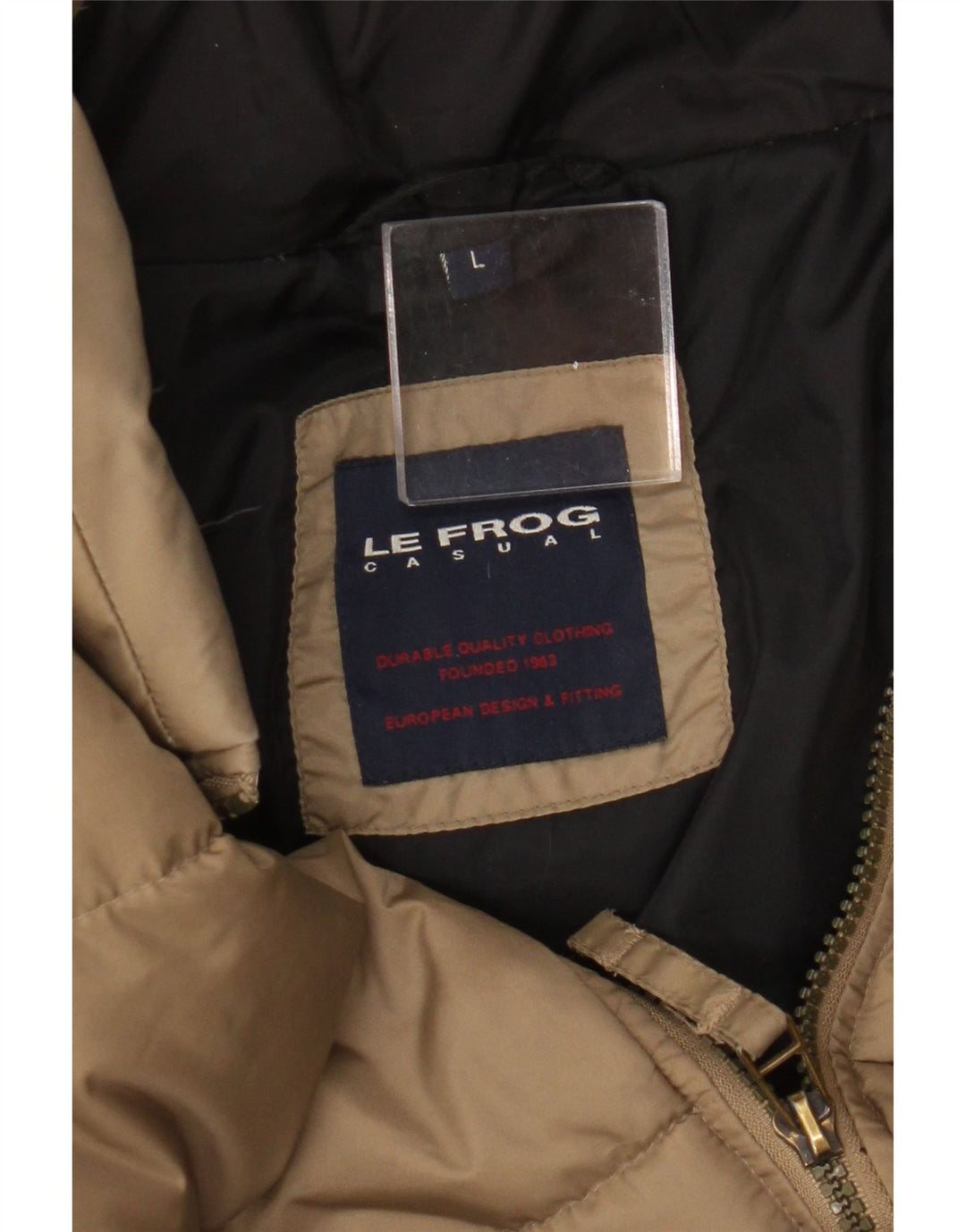 Le Frog Herren Wattierte Jacke UK 40 Large Beige Polyamid