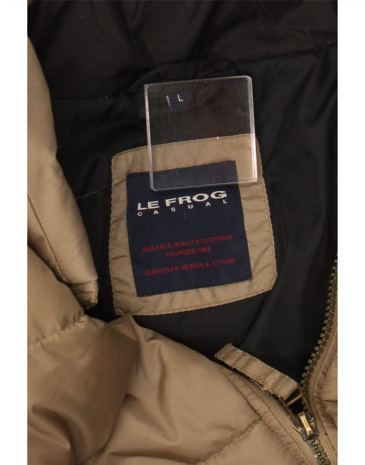 Le Frog Herren Wattierte Jacke UK 40 Large Beige Polyamid