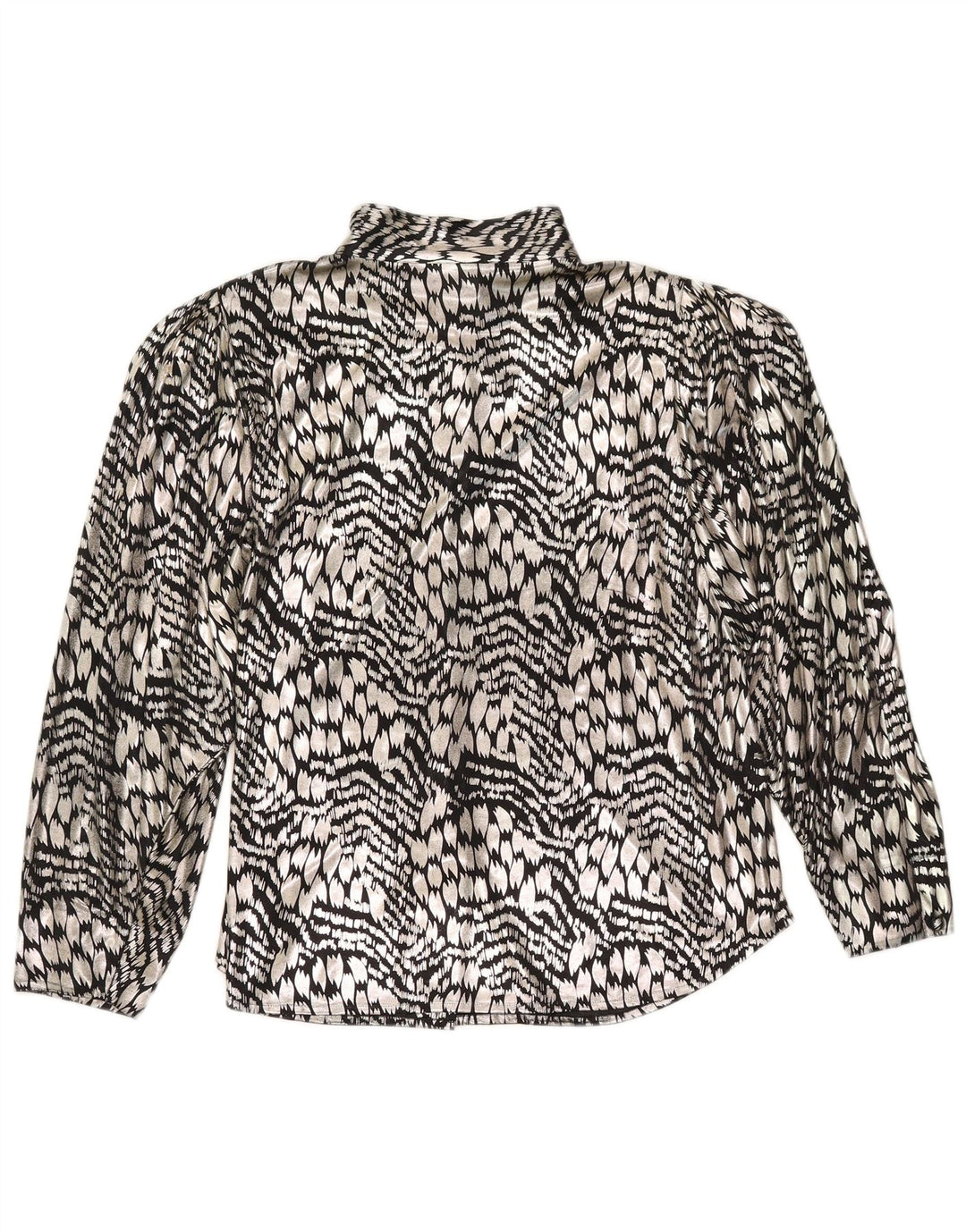 Yessica Damen Hemdbluse EU 44 XL Silberfarbenes Polyester mit Animal-Print