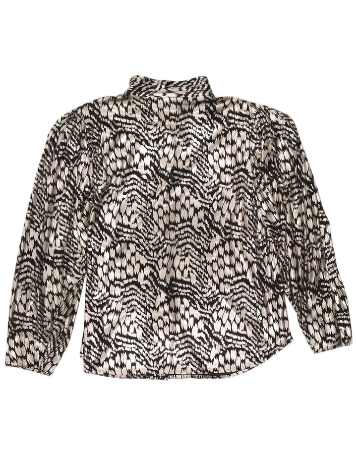 Yessica Damen Hemdbluse EU 44 XL Silberfarbenes Polyester mit Animal-Print