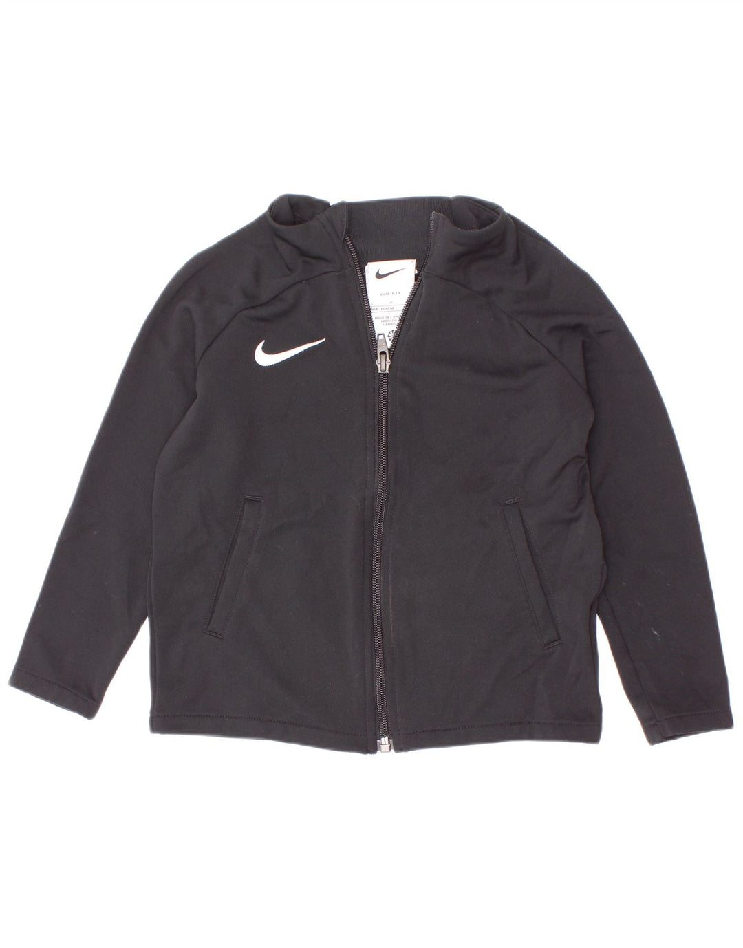 Nike Dri-Fit-Trainingsanzugoberteil für Mädchen, 4–5 Jahre, Größe S, Schwarz, Polyester