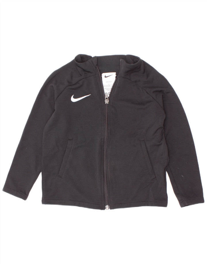 Nike Dri-Fit-Trainingsanzugoberteil für Mädchen, 4–5 Jahre, Größe S, Schwarz, Polyester