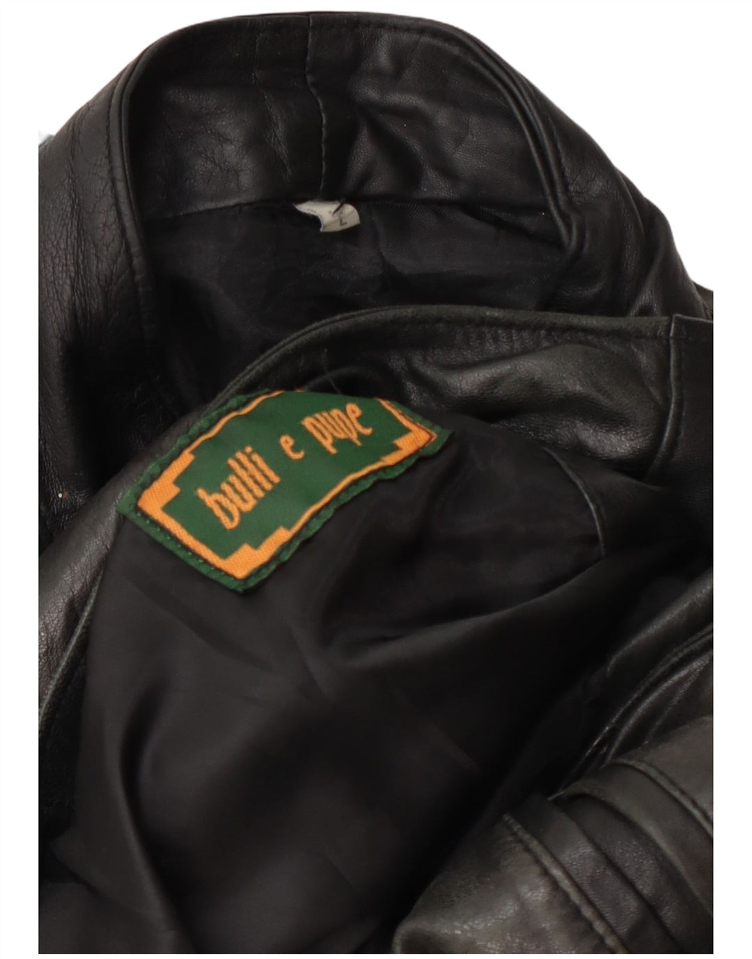 Bulli E Pupe Herren Lederjacke UK 40 Large Schwarz