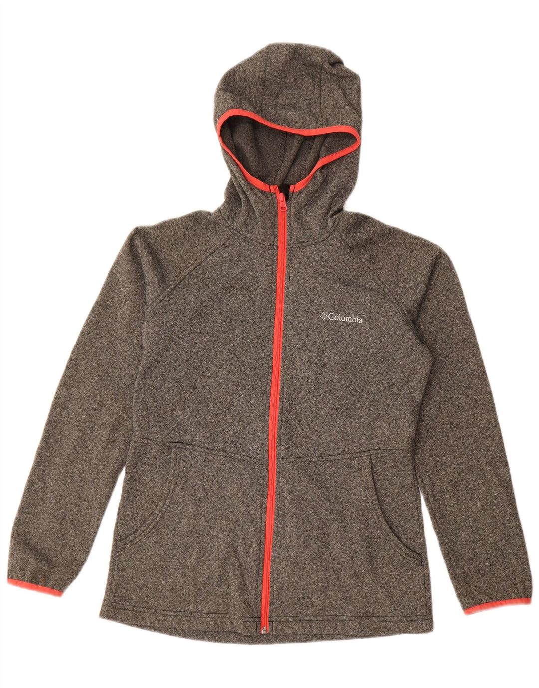 Columbia Damen-Kapuzenpullover mit Reißverschluss, Gr. 10, Größe S, grau geflecktes Polyester