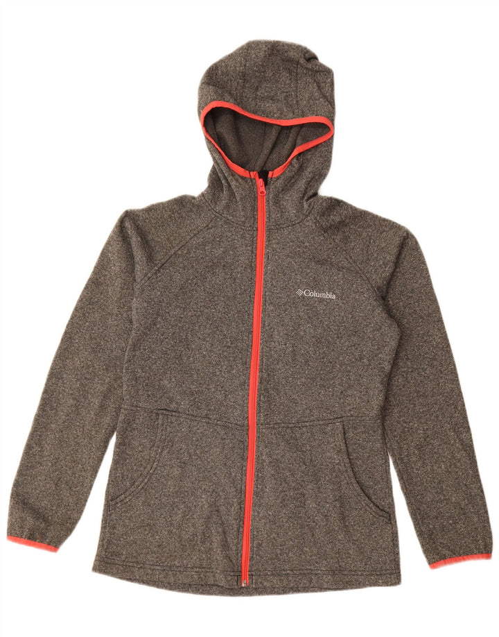 Columbia Damen-Kapuzenpullover mit Reißverschluss, Gr. 10, Größe S, grau geflecktes Polyester