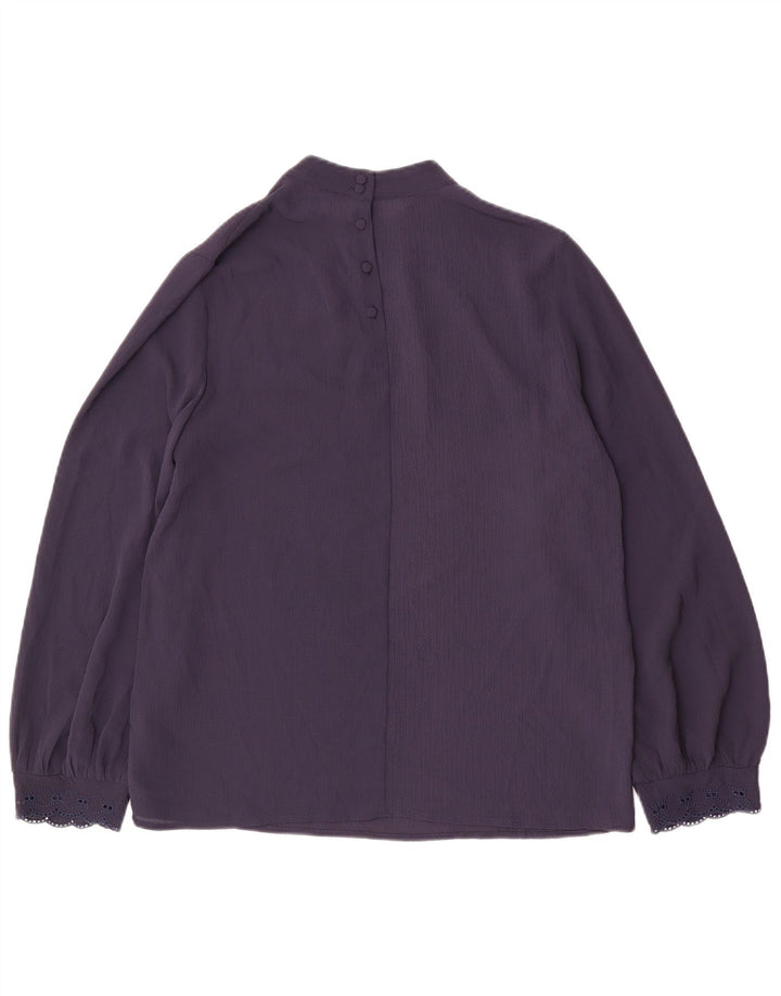 Marks & Spencer Damen Langarm-Blusenoberteil UK 12 Medium Marineblau