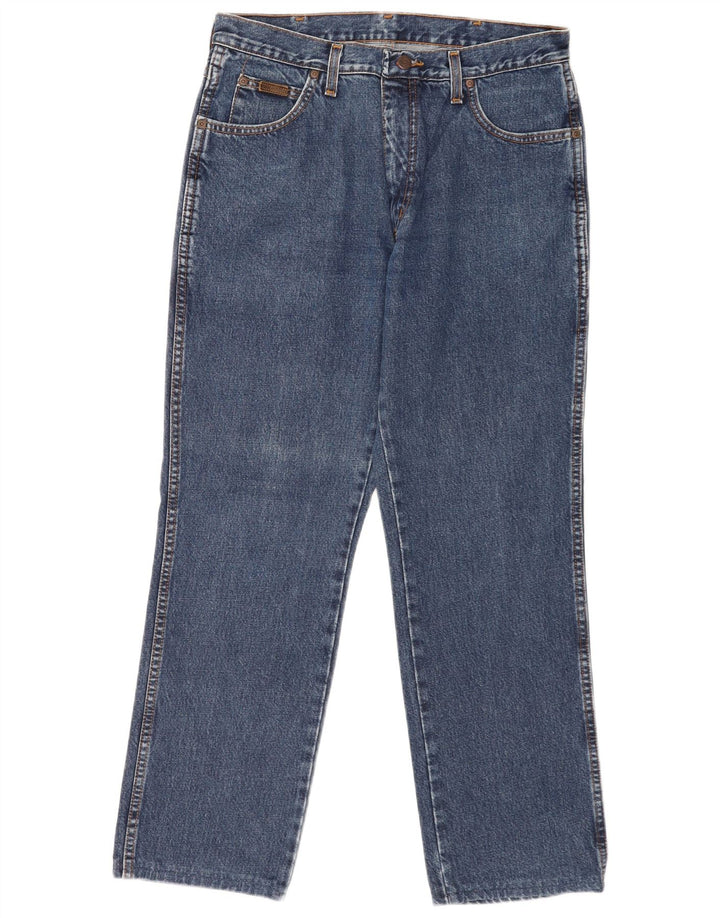 Wrangler Herren Texas Straight Jeans W34 L29 Blaue Baumwolle