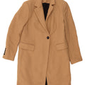 Zara Damen Mantel UK 12 Mittelbeige Wolle