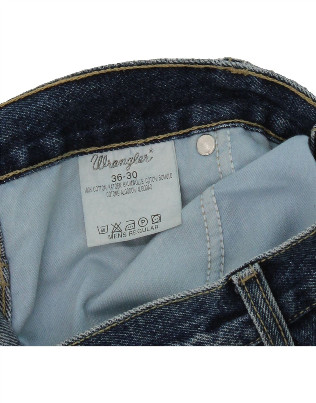 WRANGLER Mens Straight Jeans W36 L30 Blue Cotton Vintage Wrangler and Second-Hand Wrangler from Messina Hembry 