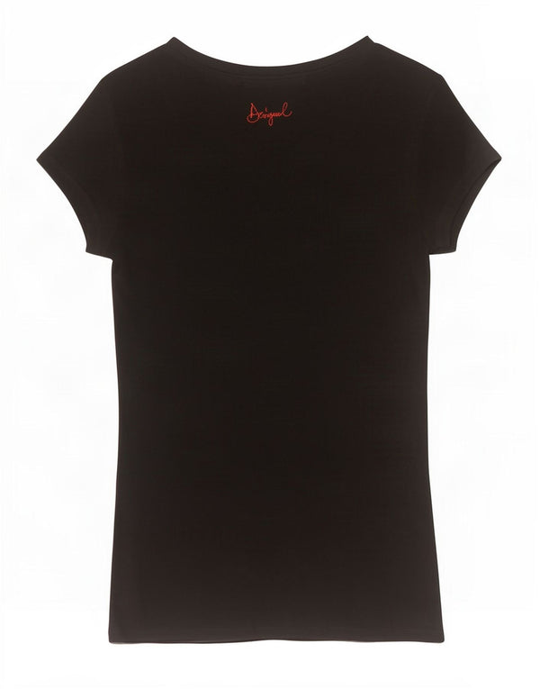 Desigual Womens Asymmetric Tunic Top UK 14 Large Black Floral