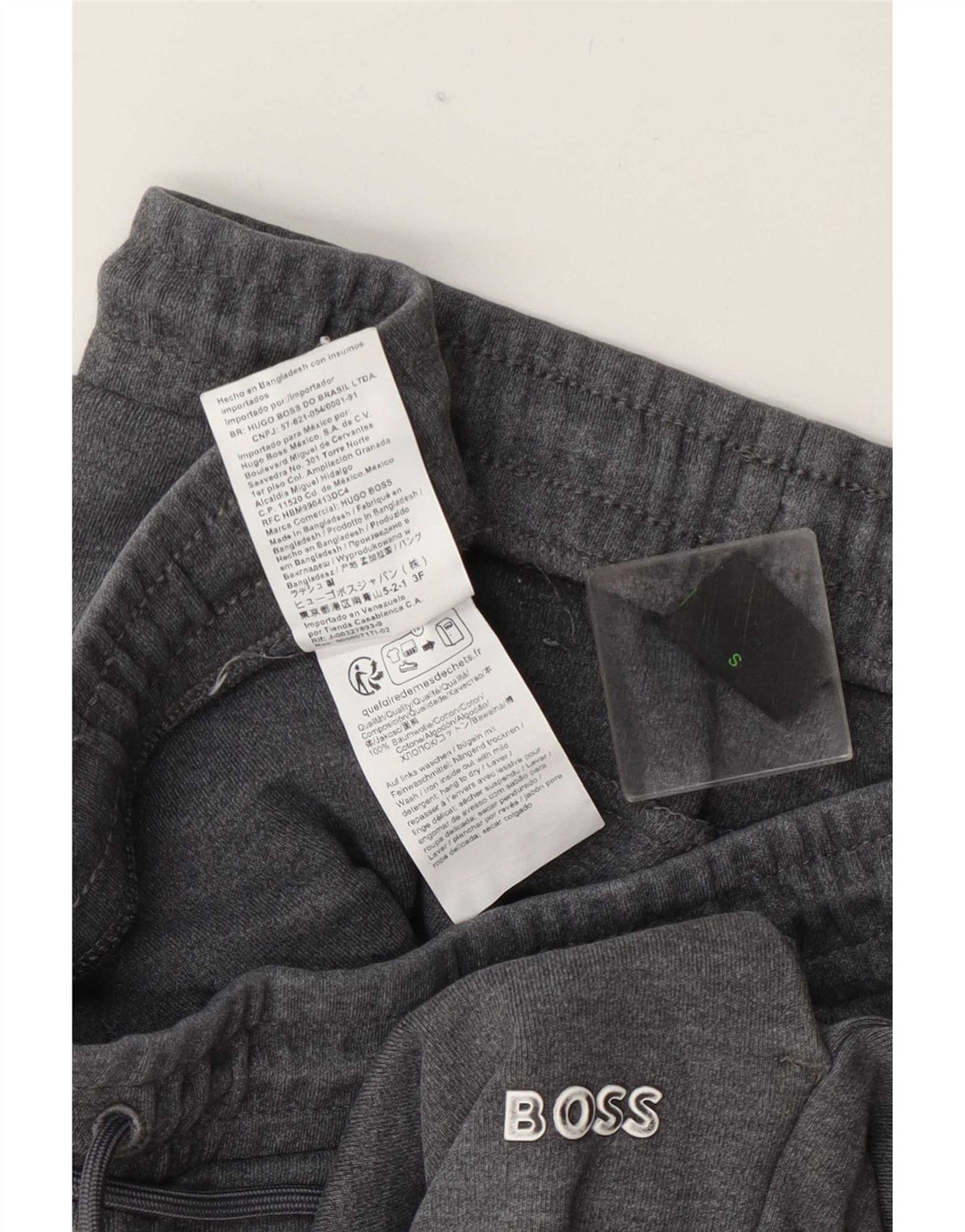 Hugo Boss Herren-Trainingshose, Jogginghose, klein, graue Baumwolle