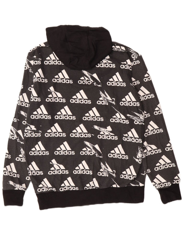 Adidas Herren-Kapuzenpullover mit Grafik, groß, graue Farbblock-Baumwolle