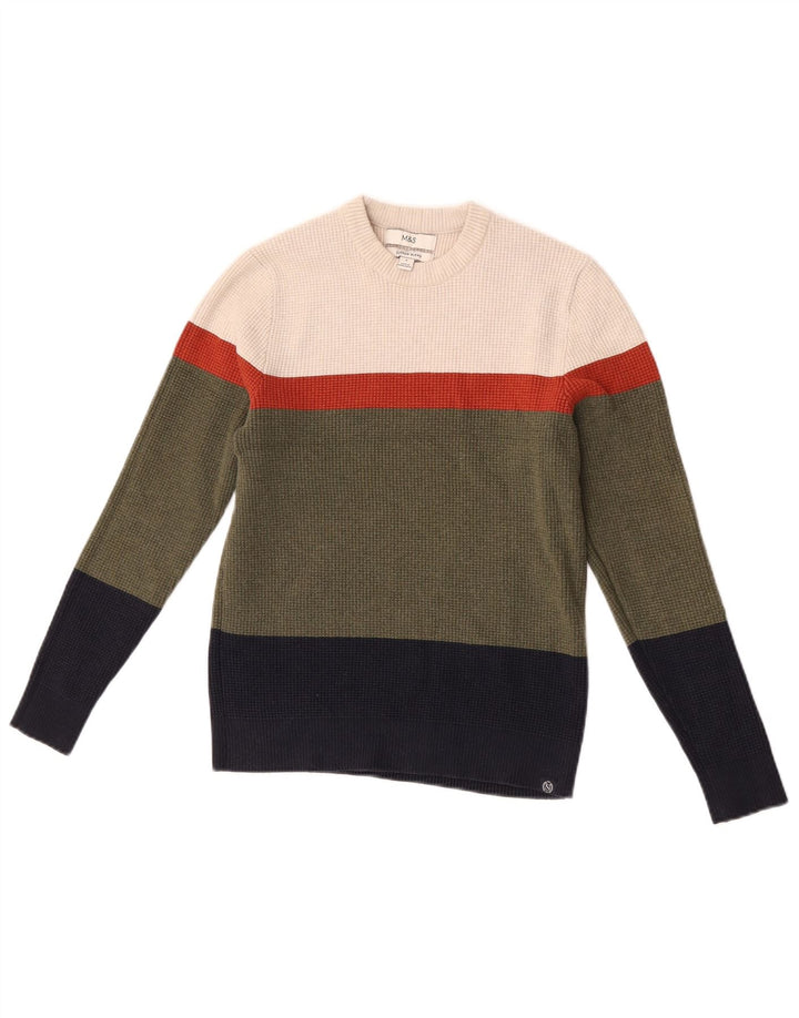 Marks & Spencer Damen-Pullover mit Rundhalsausschnitt, Gr. 10, Größe S, mehrfarbig